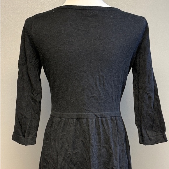 Old Navy Sequin Dress Petite Small Black 3/4 Sleeve Fit & Flare - Picture 5 of 6